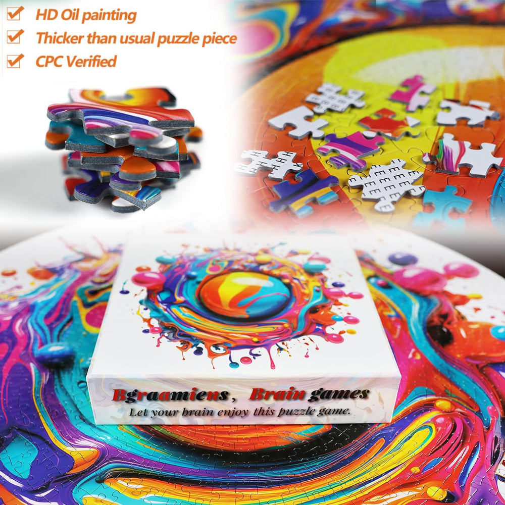 Bgraamiens Paint Splashes poster included provides a high-resolution reference during solving