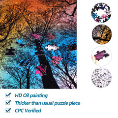 Bgraamiens Forest Under Starry Night puzzle offers a large 27.6 by 19.7 inch layout.