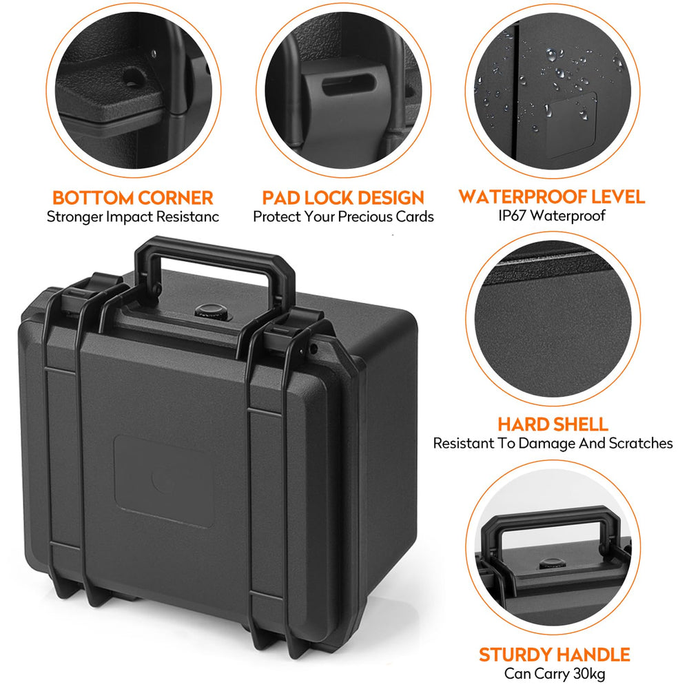 Bheddi graded card storage box interior highlights foam slots for organization.