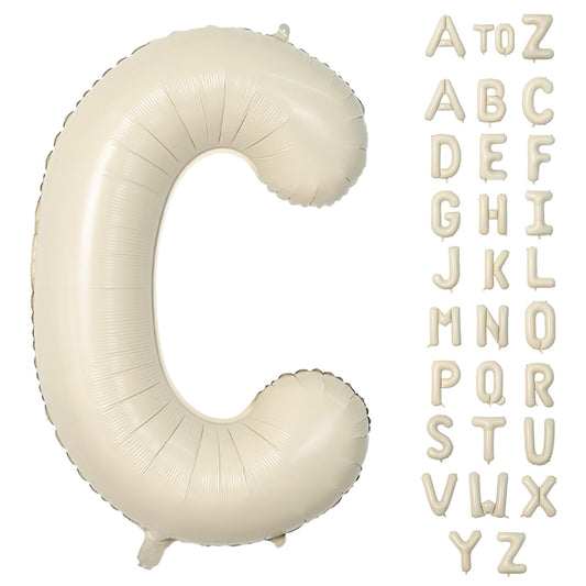 Biapian 40-inch cream letter C balloon close-up, durable foil for long-lasting decor.