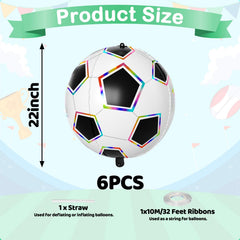 Biapian 4D soccer balloon with colorful edges adds dynamic depth to party decor.