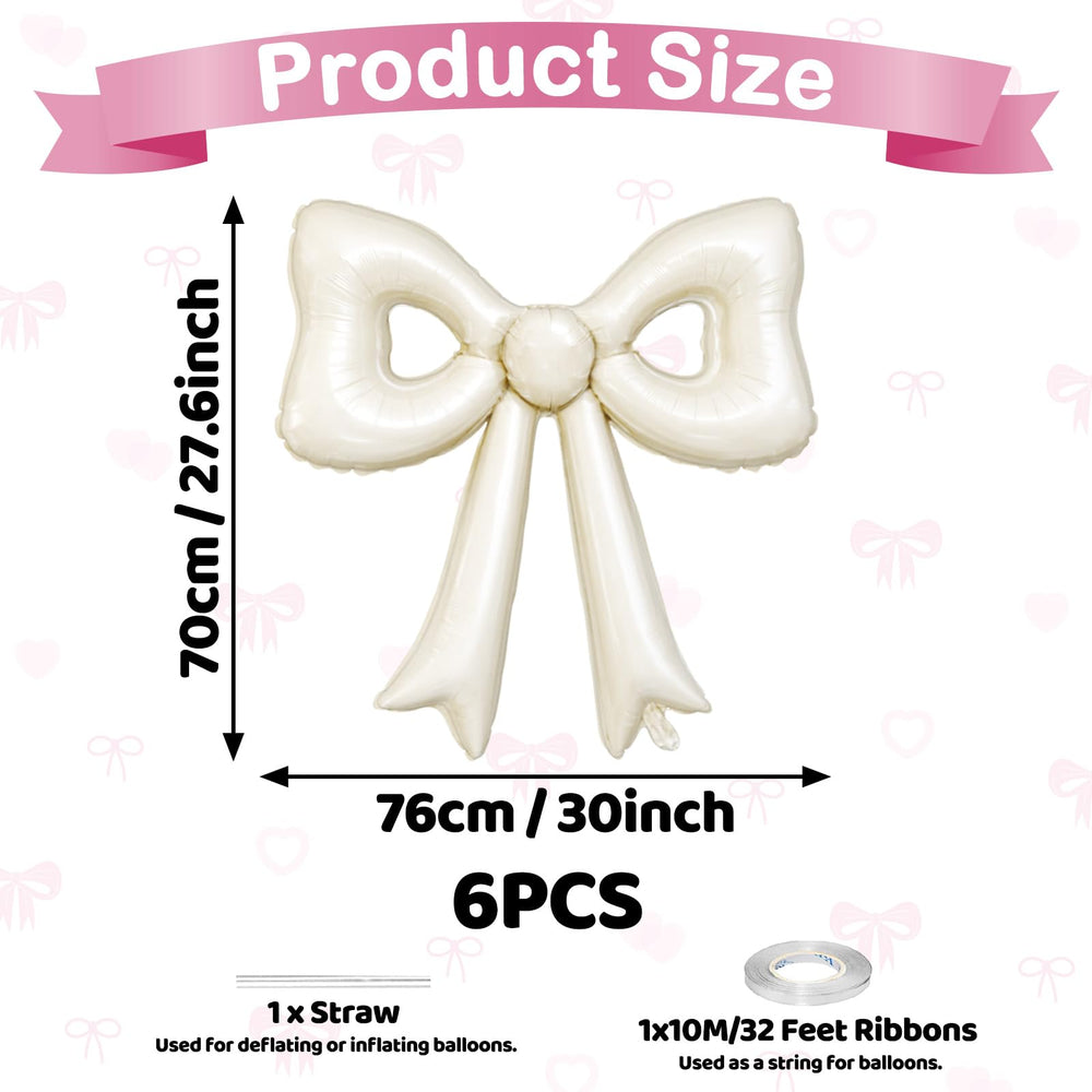 Biapian beige cutout bow balloon 30in highlights elegant, modern celebrations.