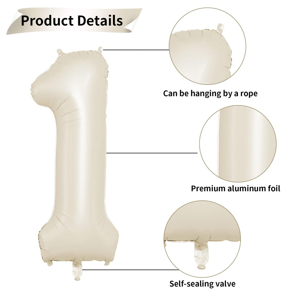 Biapian cream white foil balloon adds a sophisticated tone for baby showers.