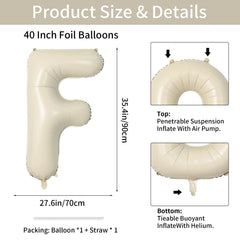 Biapian giant cream F foil balloon adds elegant ambiance.