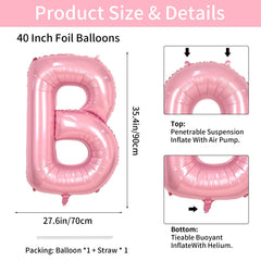 Biapian giant pink foil letters add a warm, radiant monogram for photos.