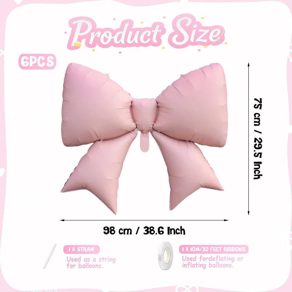 Biapian giant pink bow balloon creates a stunning photo backdrop.