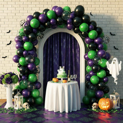 Biapian black-purple bat pattern balloons for dramatic party backdrops.