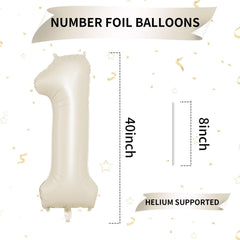 Biapian number 1 balloon with straw included for easy reuse after celebrations.