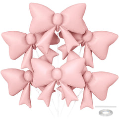 Biapian pastel pink bow balloon set of 6 adds festive charm to parties.