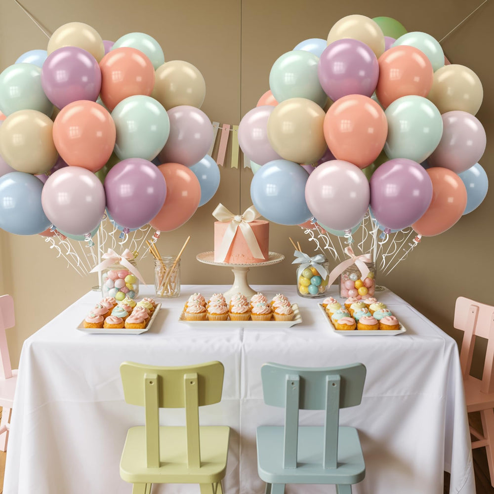 Biapian pastel retro balloons beige closeup add elegant party vibe