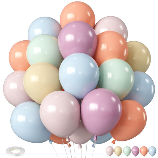 Biapian pastel retro balloons blue closeup for vibrant birthday decor