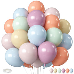 Biapian pastel retro balloons blue closeup for vibrant birthday decor