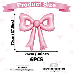 Biapian pink cutout bow foil balloon adds playful sophistication to celebrations.