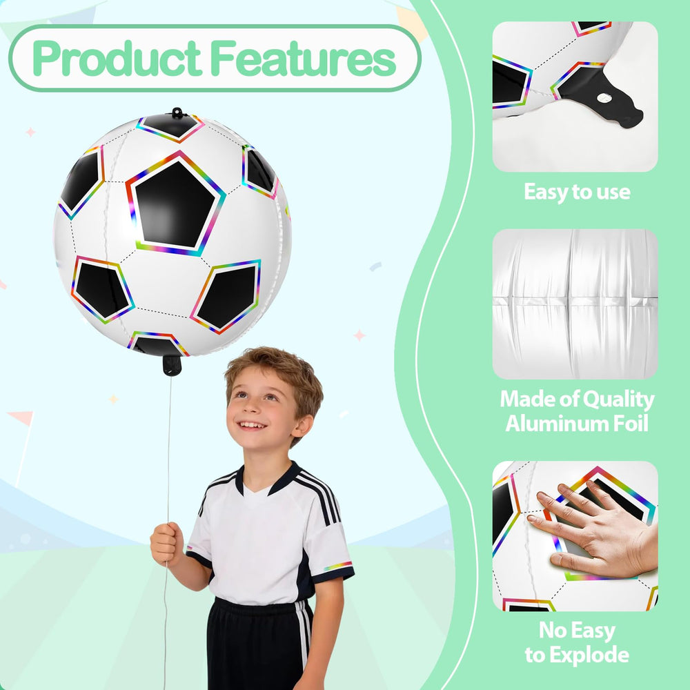 Biapian soccer balloon set includes straw and ribbon for quick, tidy setup.