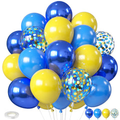 Biapian yellow-blue balloon set 12in adds vibrant color to celebrations.