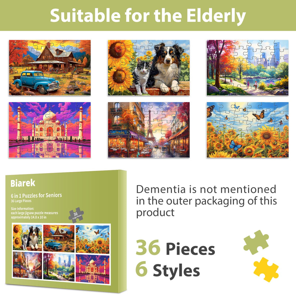 Bright, senior-friendly puzzle designs by Biarek