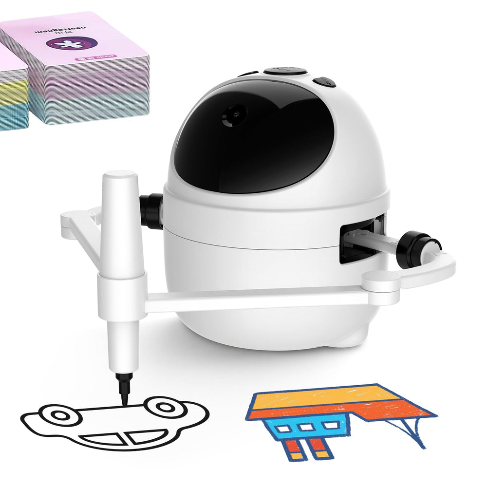 BiBiSi drawing robot guides kid through prompts for drawing sessions.