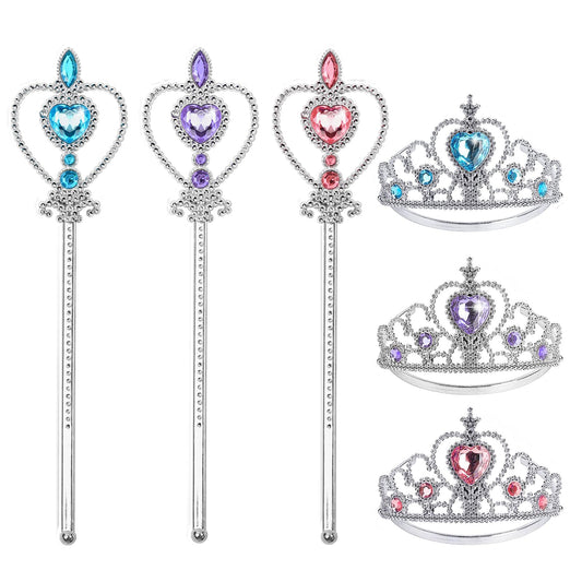 BIBUTY princess crown tiara for girls with shimmering gems for imaginative play.