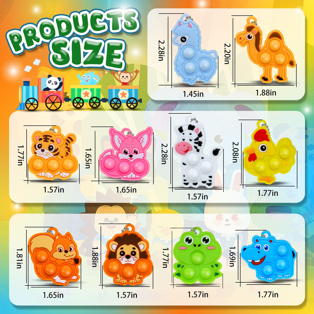 BicMan animal mini pop it keychain bunny design, pocket sensory toy for kids