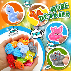 BicMan animal mini pop it keychain rainbow set, variety boosts portability and choice