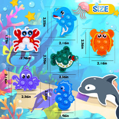 BicMan sea animal pop keychain pack, a colorful set for events and prizes.