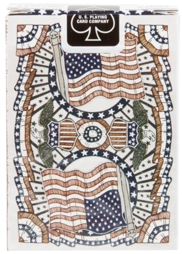 Card back pattern on Bicycle American Flag deck evokes heritage during games.