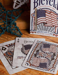 Premium Bicycle cardstock on American Flag deck delivers durability and smooth shuffles.