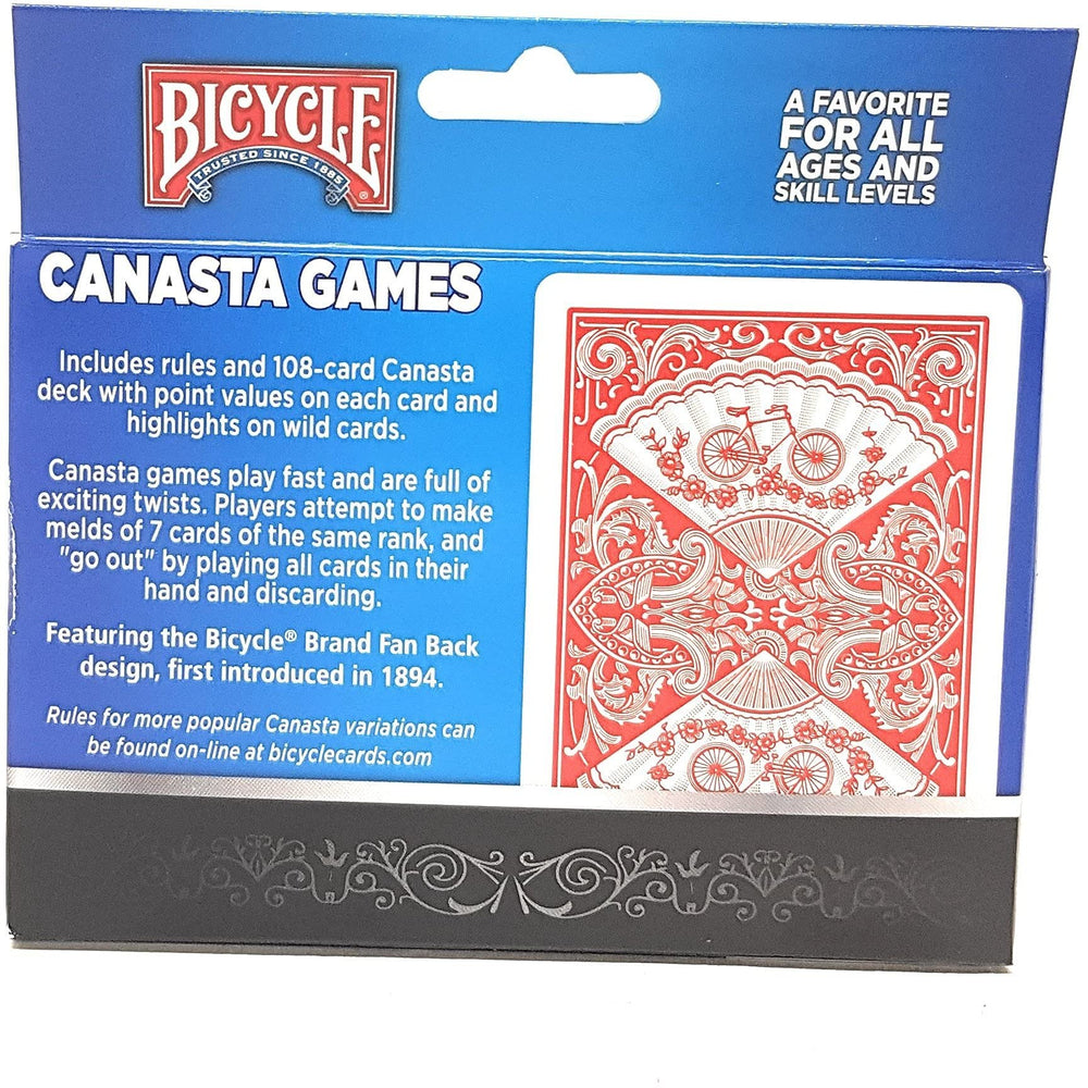 Bicycle Canasta 108 cards with included instructions for quick setup and play