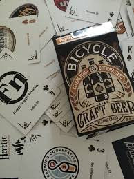 Bicycle Craft Beer Playing Cards face design with USA breweries logos highlights diverse brewing.