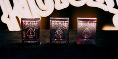 Bicycle Cyberpunk Hardwired deck used for cardistry and tricks
