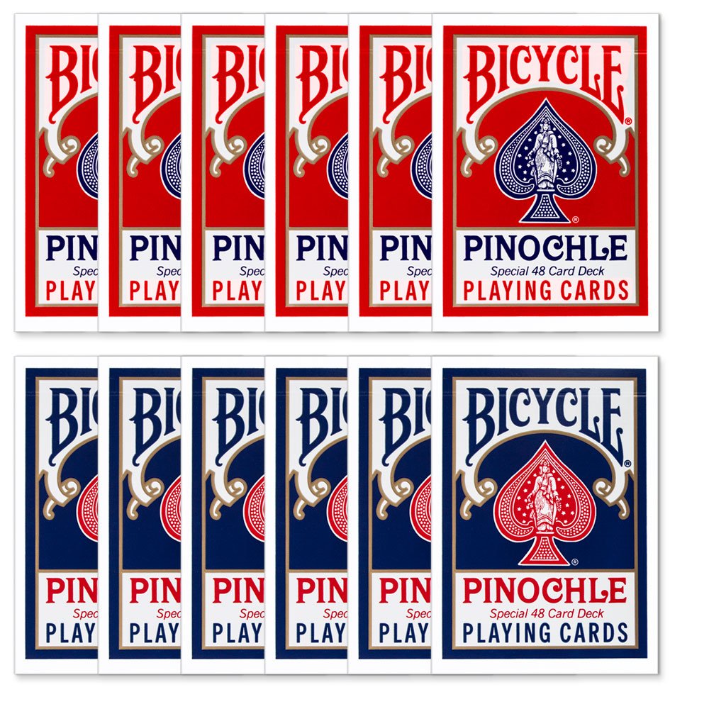 Bicycle Deluxe Pinochle blue back design cards for smooth, durable play