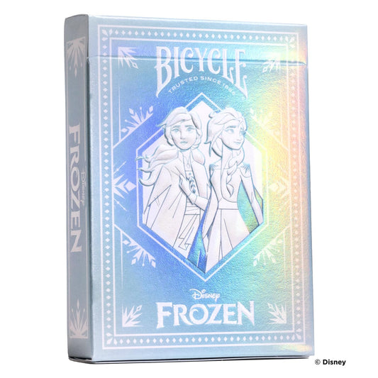 Bicycle Disney Frozen playing cards back design with icicle blues for seasonal fun