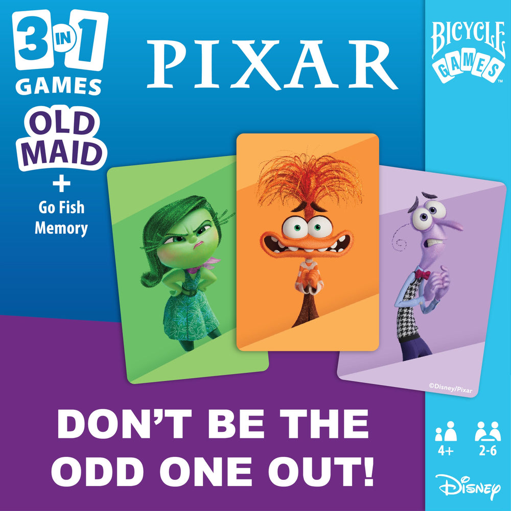 Inside Out deck invites expressive, engaging matching play with Bicycle Disney Pixar