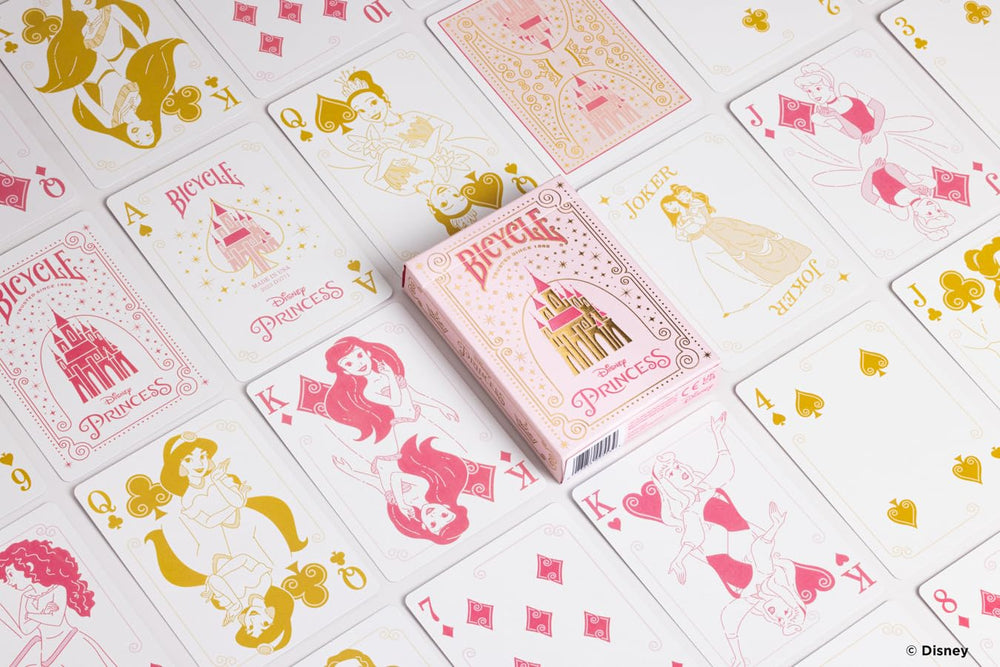 Made in USA label on Bicycle Disney Princess cards by USPC