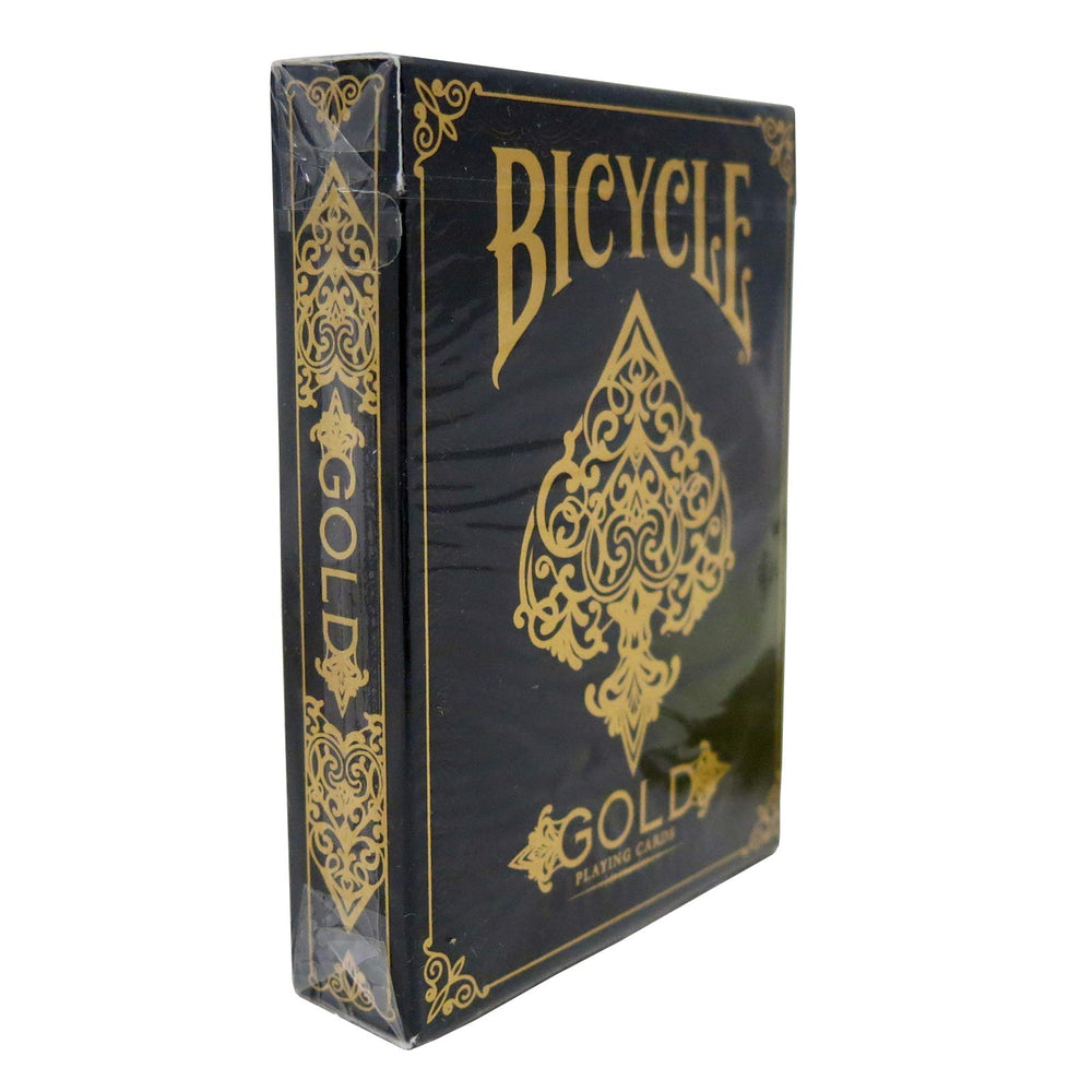 Bicycle Gold Deck front view highlights elegant design for refined card play