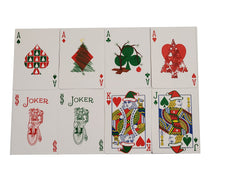 Bicycle Green Back Santa playing cards deck spread showing design