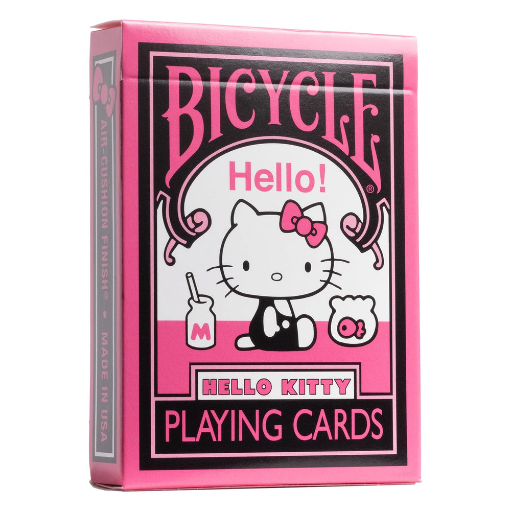 Bicycle Hello Kitty playing cards showing black and pink card faces for stylish gameplay