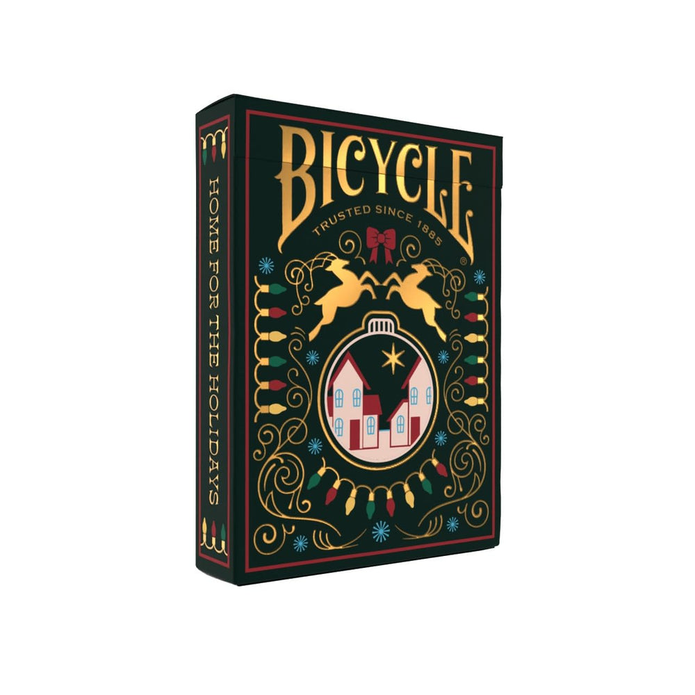 Bicycle Home for the Holidays deck, poker-size, ideal for festive games.