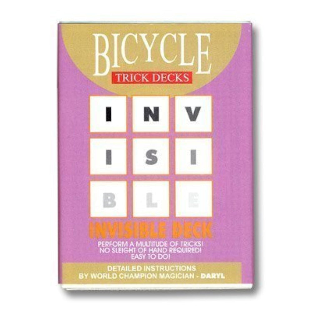 Bicycle Invisible Deck Red setup demonstrates a pocket-ready illusion for any card choice.