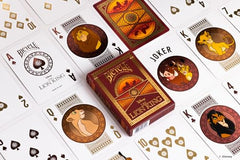 Golden foil accents on tuck and backs give a regal, collectible feel.