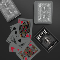 Bicycle Metalluxe card in hand during smooth shuffle.