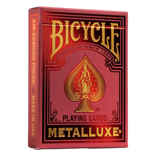 Bicycle Metalluxe red metal foil finish playing cards for premium gaming and display.