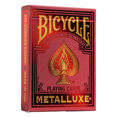Bicycle Metalluxe red metal foil finish playing cards for premium gaming and display.