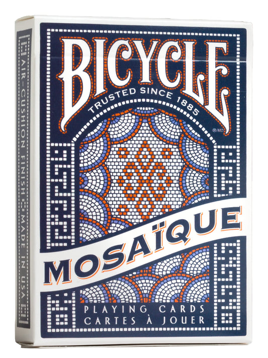 Bicycle Mosaique playing cards front face shows mosaic-inspired design for premium table presence.