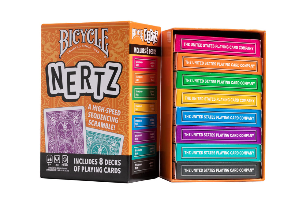Bicycle Nertz air cushion finish ensures smooth shuffles and durable dealing.