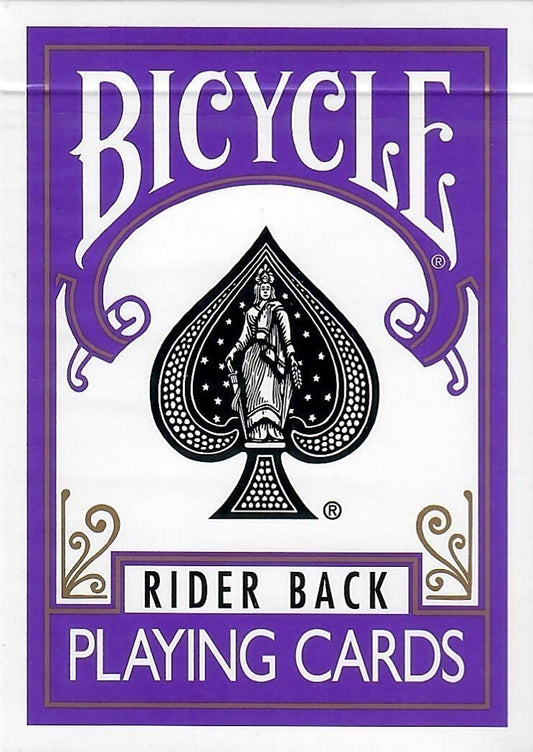 Bicycle Purple Rider Back deckβpremium USPC quality for smooth shuffles.