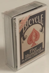 Regular Bicycle 52-card deck with blue Rider back for familiarity