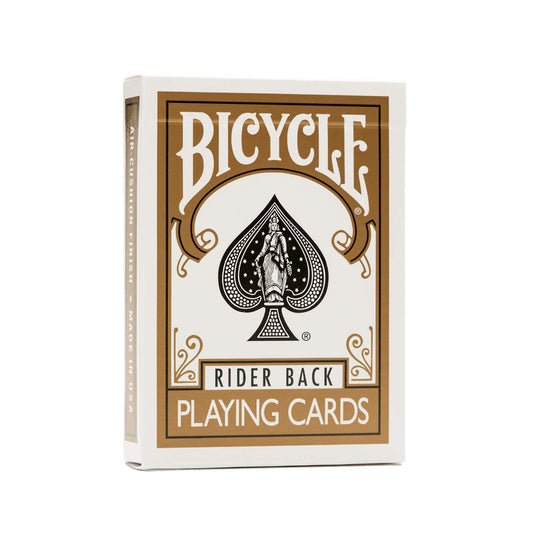 Bicycle Rider Back Gold Deck front view highlights iconic design and premium handling.