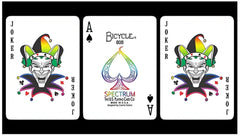 Bicycle Spectrum back designs offer visual variety for card routines and tricks.