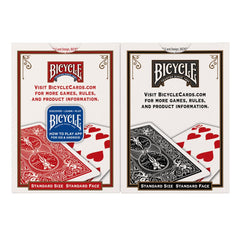 Bicycle standard index decks with easy readability for all players.